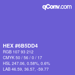 Color code: HEX #6B5DD4 | qconv.com