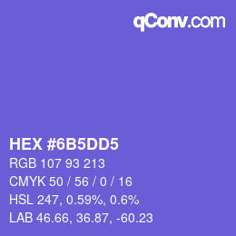 颜色代码: HEX #6B5DD5 | qconv.com