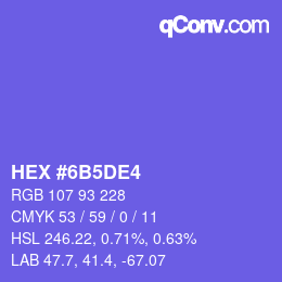 Color code: HEX #6B5DE4 | qconv.com