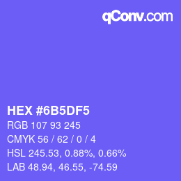 Color code: HEX #6B5DF5 | qconv.com