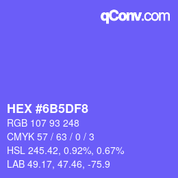 Color code: HEX #6B5DF8 | qconv.com