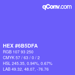 Color code: HEX #6B5DFA | qconv.com