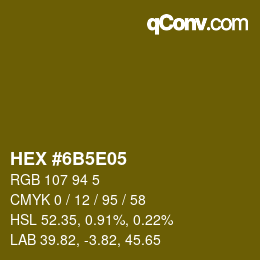 カラーコード: HEX #6B5E05 | qconv.com