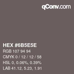 Color code: HEX #6B5E5E | qconv.com