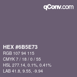 Código de color: HEX #6B5E73 | qconv.com