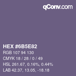 Color code: HEX #6B5E82 | qconv.com