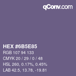 Color code: HEX #6B5E85 | qconv.com