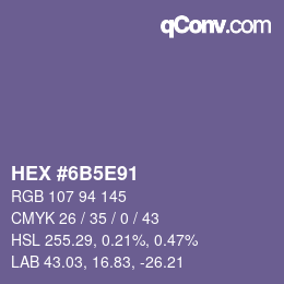 Color code: HEX #6B5E91 | qconv.com