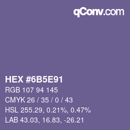 Código de color: HEX #6B5E91 | qconv.com