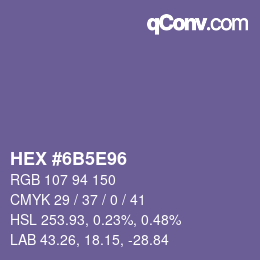 Color code: HEX #6B5E96 | qconv.com