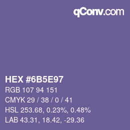 Color code: HEX #6B5E97 | qconv.com