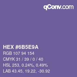 Code couleur: HEX #6B5E9A | qconv.com