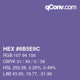 Código de color: HEX #6B5E9C | qconv.com