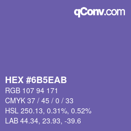 Color code: HEX #6B5EAB | qconv.com