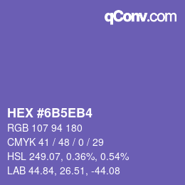 Color code: HEX #6B5EB4 | qconv.com