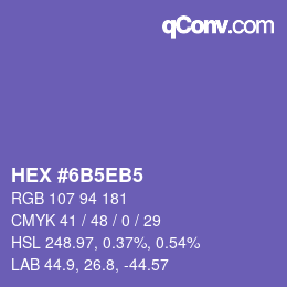 颜色代码: HEX #6B5EB5 | qconv.com