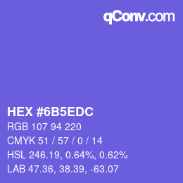 Color code: HEX #6B5EDC | qconv.com