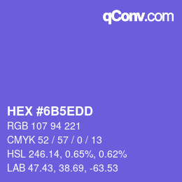 Color code: HEX #6B5EDD | qconv.com