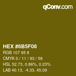 カラーコード: HEX #6B5F08 | qconv.com