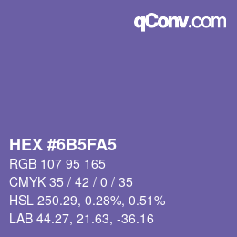 Color code: HEX #6B5FA5 | qconv.com