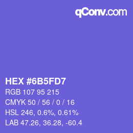 Color code: HEX #6B5FD7 | qconv.com