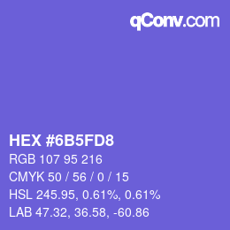Color code: HEX #6B5FD8 | qconv.com