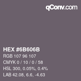 Color code: HEX #6B606B | qconv.com