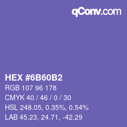 カラーコード: HEX #6B60B2 | qconv.com