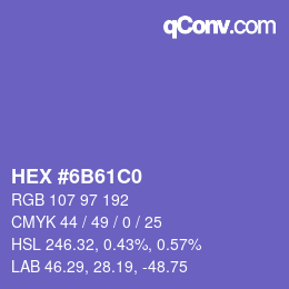 カラーコード: HEX #6B61C0 | qconv.com