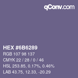 Color code: HEX #6B6289 | qconv.com