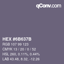 Código de color: HEX #6B637B | qconv.com
