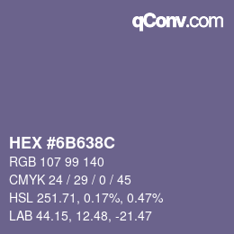 Color code: HEX #6B638C | qconv.com