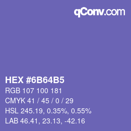 Color code: HEX #6B64B5 | qconv.com