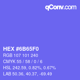 Color code: HEX #6B65F0 | qconv.com