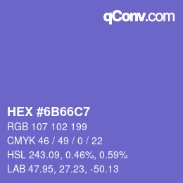 Color code: HEX #6B66C7 | qconv.com