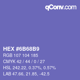 Color code: HEX #6B68B9 | qconv.com