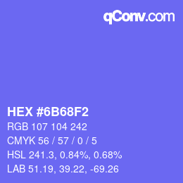 Color code: HEX #6B68F2 | qconv.com