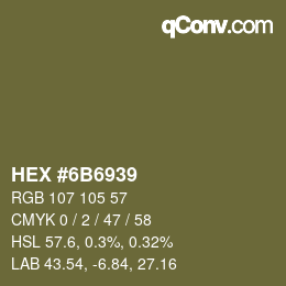 Color code: HEX #6B6939 | qconv.com