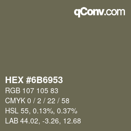 Color code: HEX #6B6953 | qconv.com