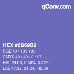 Color code: HEX #6B69B9 | qconv.com