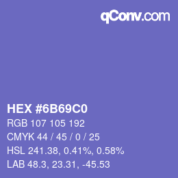 Color code: HEX #6B69C0 | qconv.com