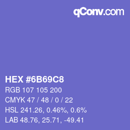 Color code: HEX #6B69C8 | qconv.com