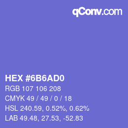 Color code: HEX #6B6AD0 | qconv.com