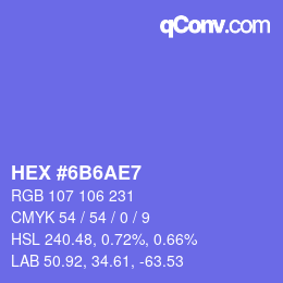 Color code: HEX #6B6AE7 | qconv.com
