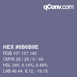 カラーコード: HEX #6B6B8E | qconv.com