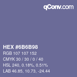 カラーコード: HEX #6B6B98 | qconv.com