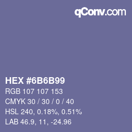 Color code: HEX #6B6B99 | qconv.com