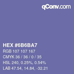 カラーコード: HEX #6B6BA7 | qconv.com