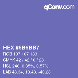 Color code: HEX #6B6BB7 | qconv.com