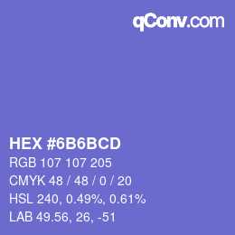 Color code: HEX #6B6BCD | qconv.com